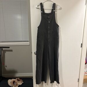 Aerie Charcoal Denim Overalls